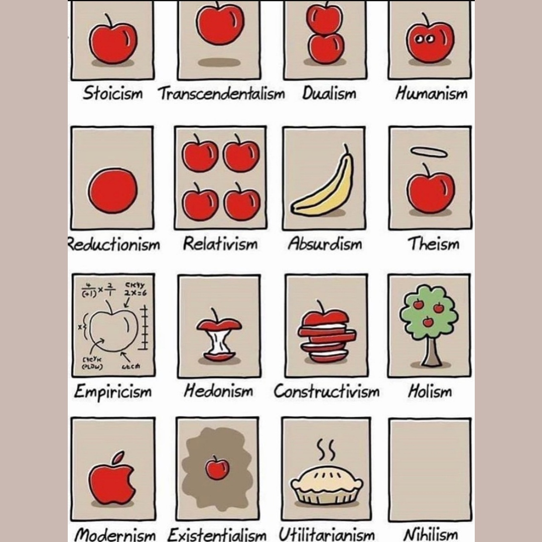 An apple explaining philosophy