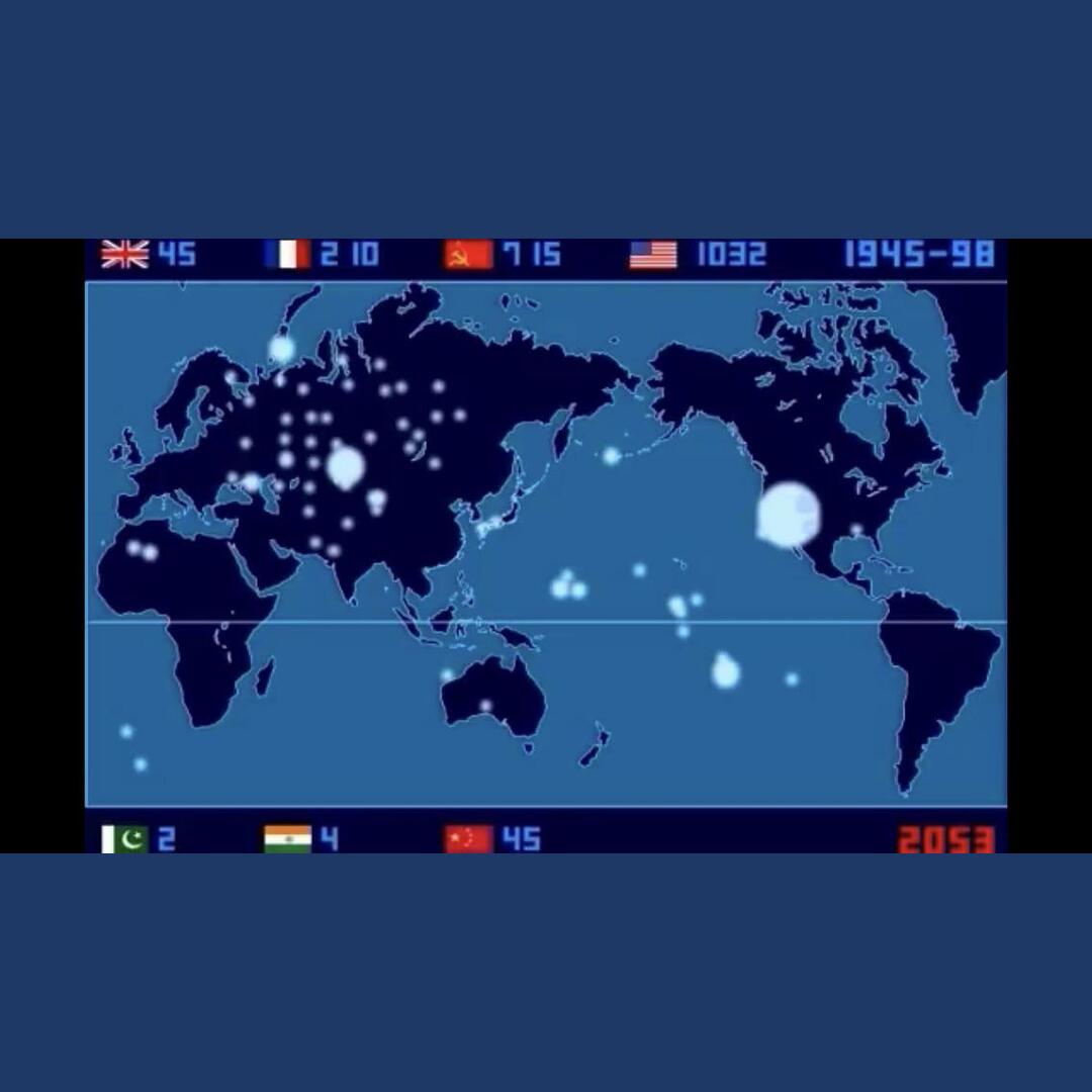 Every nuclear explosion from 1945-1998