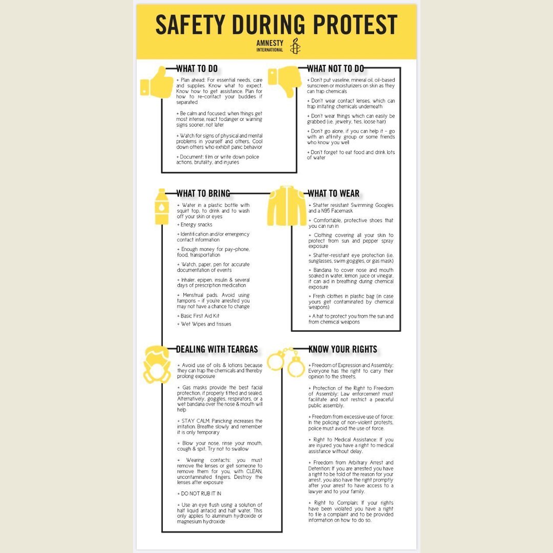 If you're going to protest, do so safely