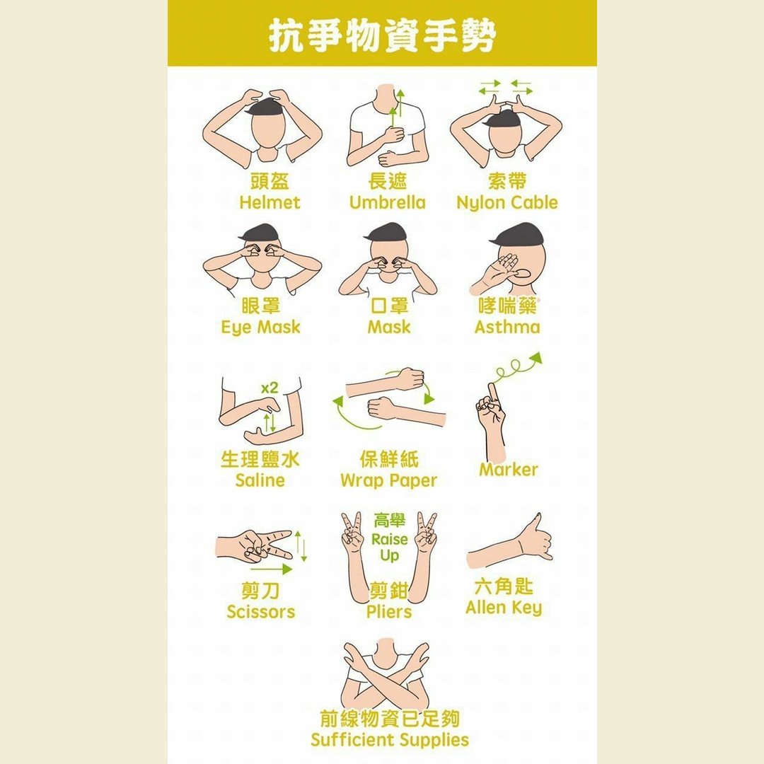 Hong Kong Protesters Supply Sign Language