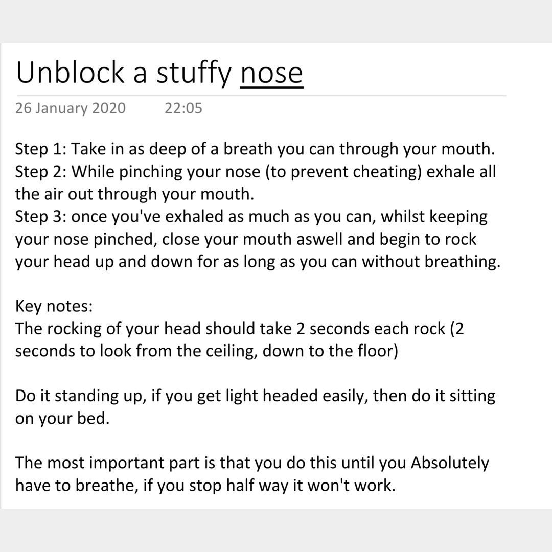 How to unblock a stuffy nose.