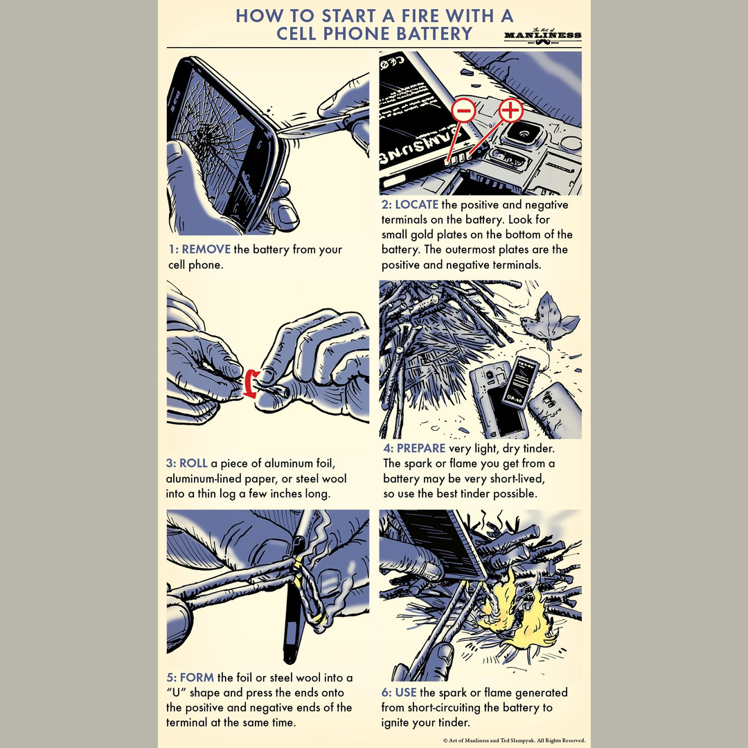 How to Start a Fire With a Cell Phone Battery