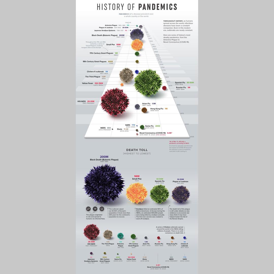 History of Pandemics A Visual guide.