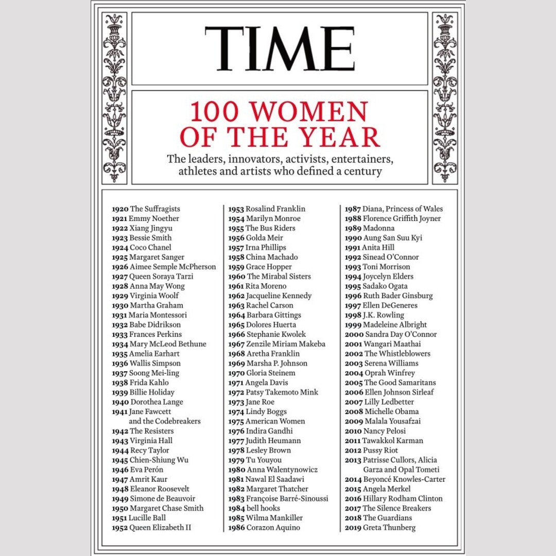 Time 100 Women of the Year.