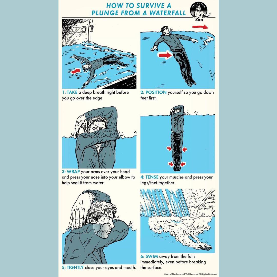 How to survive a fall from a waterfall