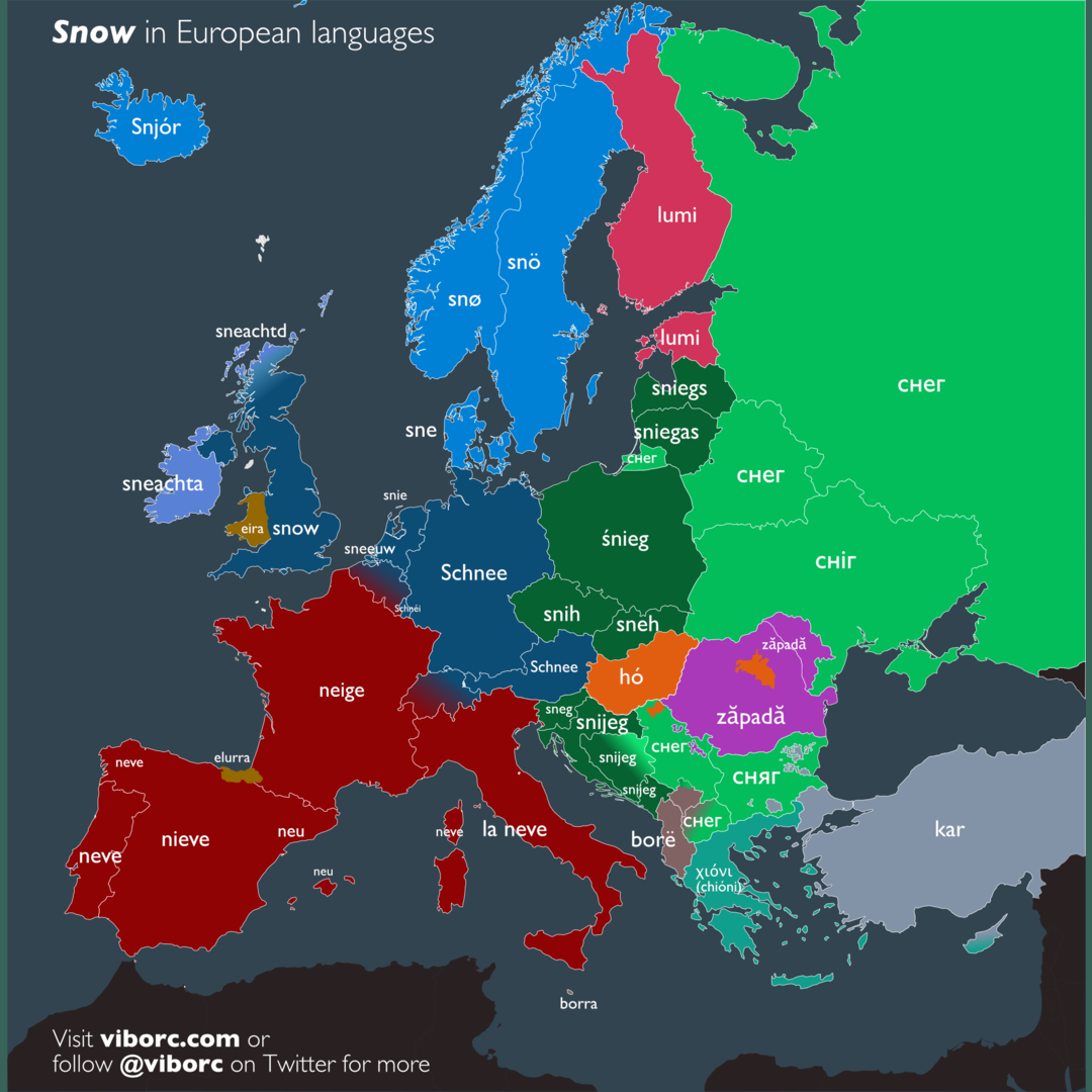 Snow in European languages
