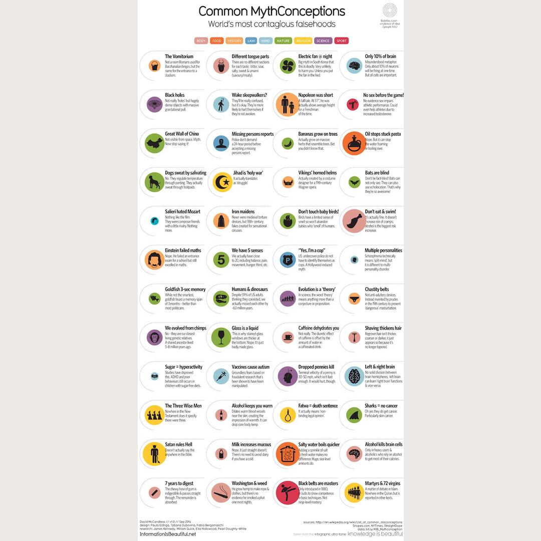 A neat guide to some funny ideas people have about our world.