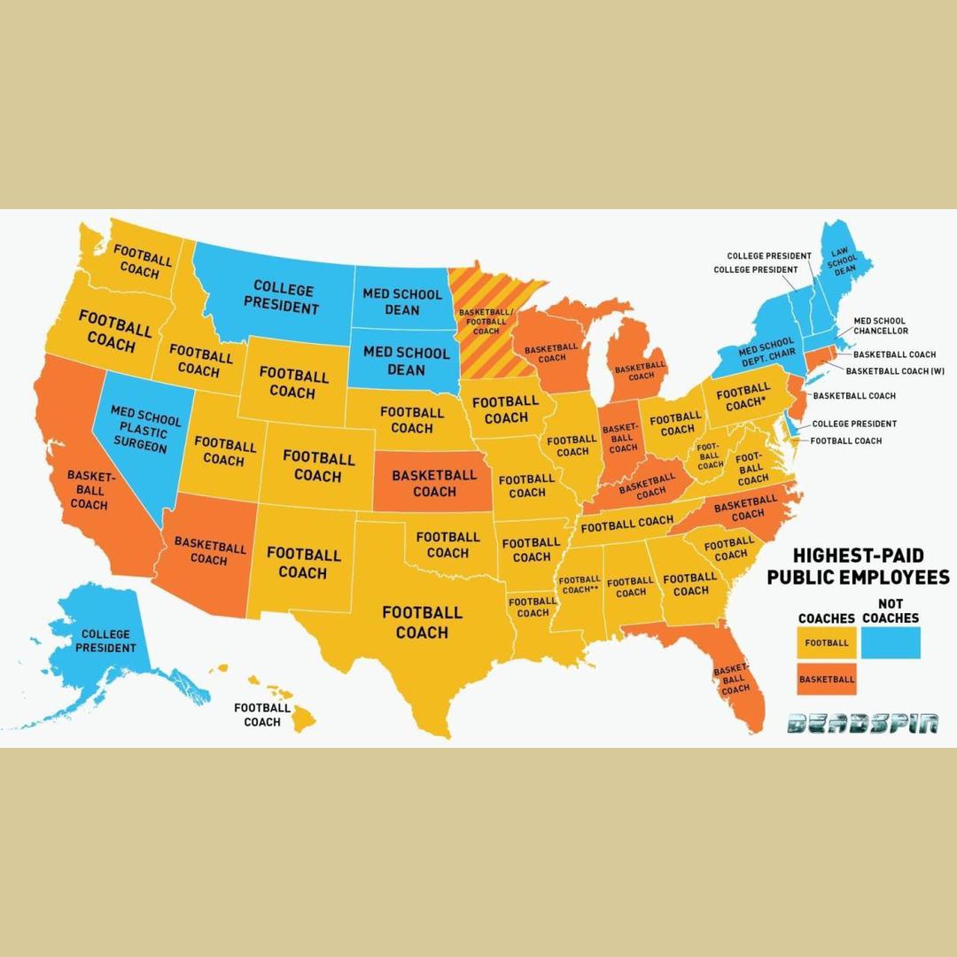 Highest-paid public employees on each state.