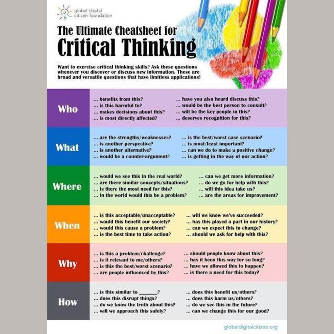 I’m trying to learn how to be a better thinker,got a lot of tips from here and thought I’d share it