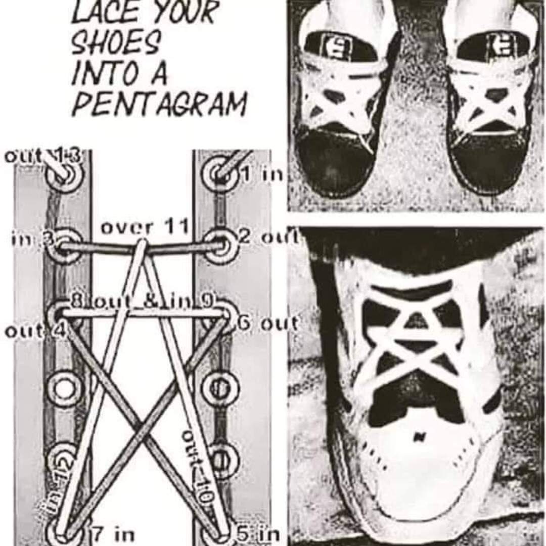 Lace your shoes into a pentagram