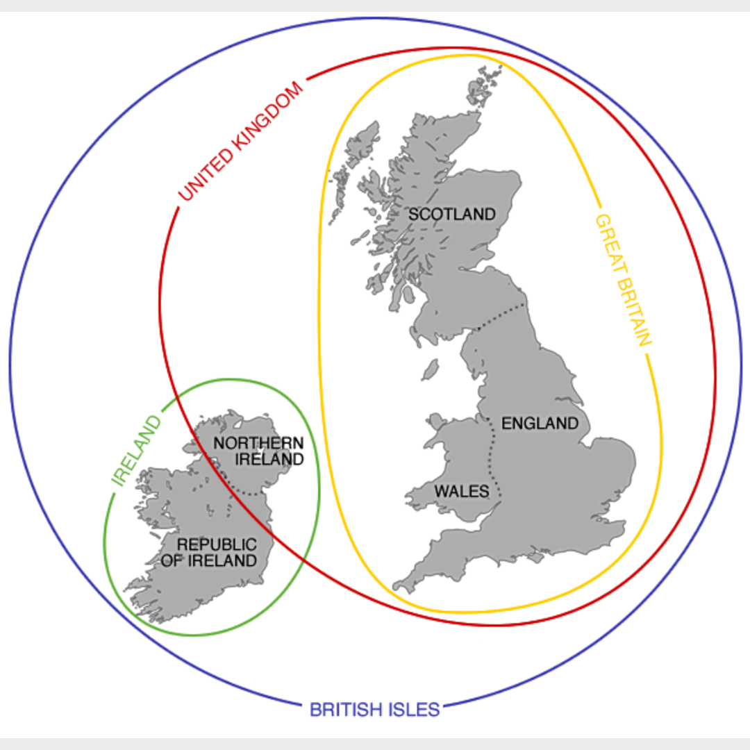 Defining boundaries of United Kingdom vs Great Britain vs British Isles