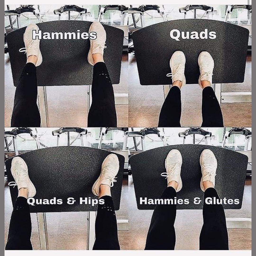 Foot positions for varying target muscles on the leg press