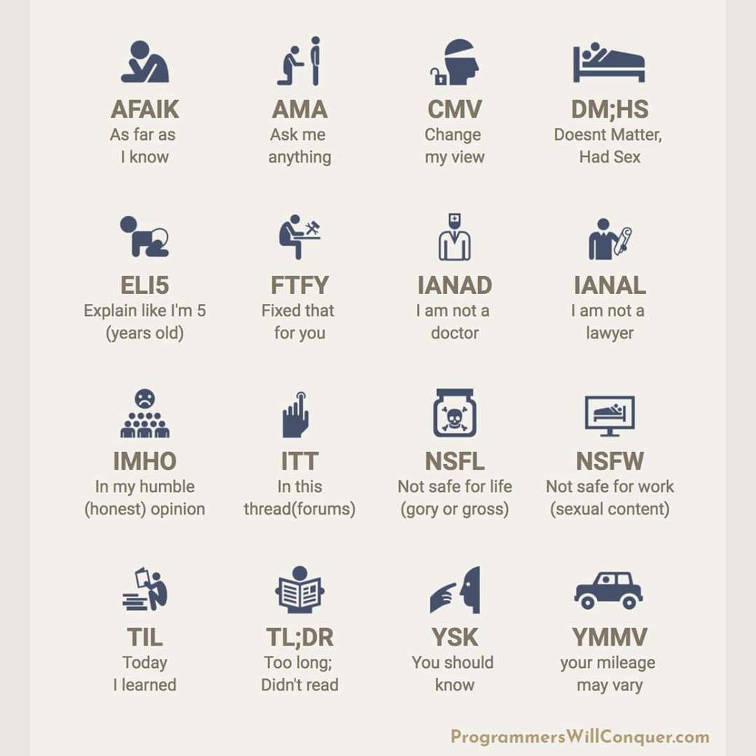 TBF, I never knew some of these.